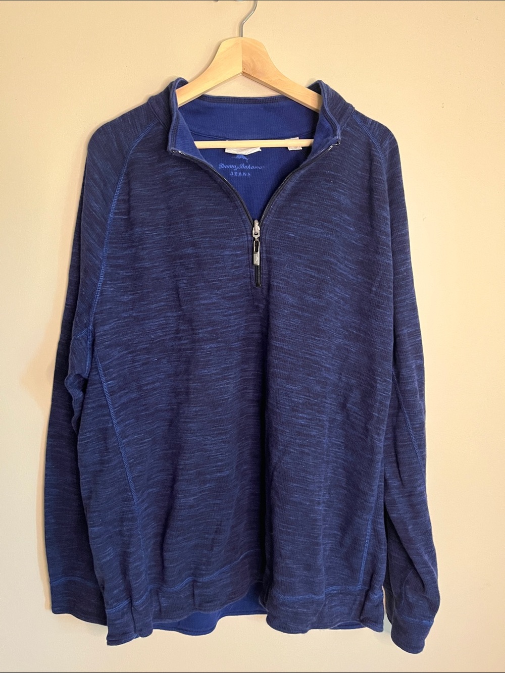 Tommy Bahama Men's Quarter-Zip Sweater Pullover - Deep Navy XXL